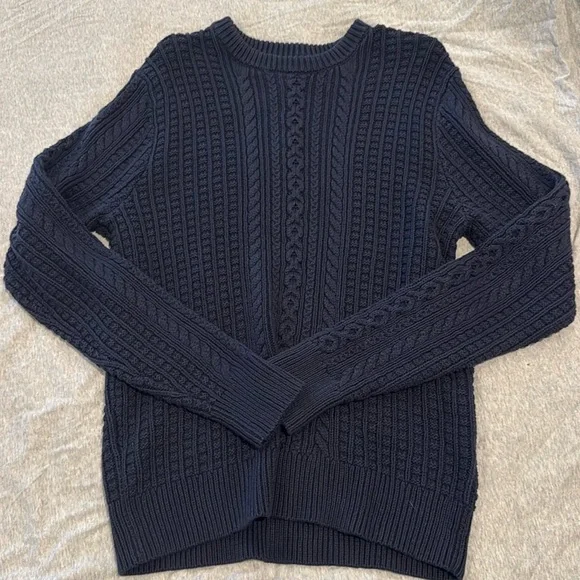 Men’s navy jcrew cable sweater size m - Picture 1 of 2
